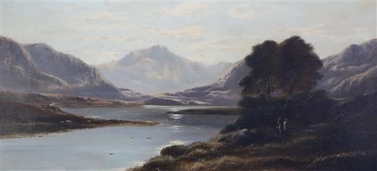 Charles Leslie (1835-1886) Plas Gwynant and Moel Siabod, N. Wales, 11.5 x 23.5in.